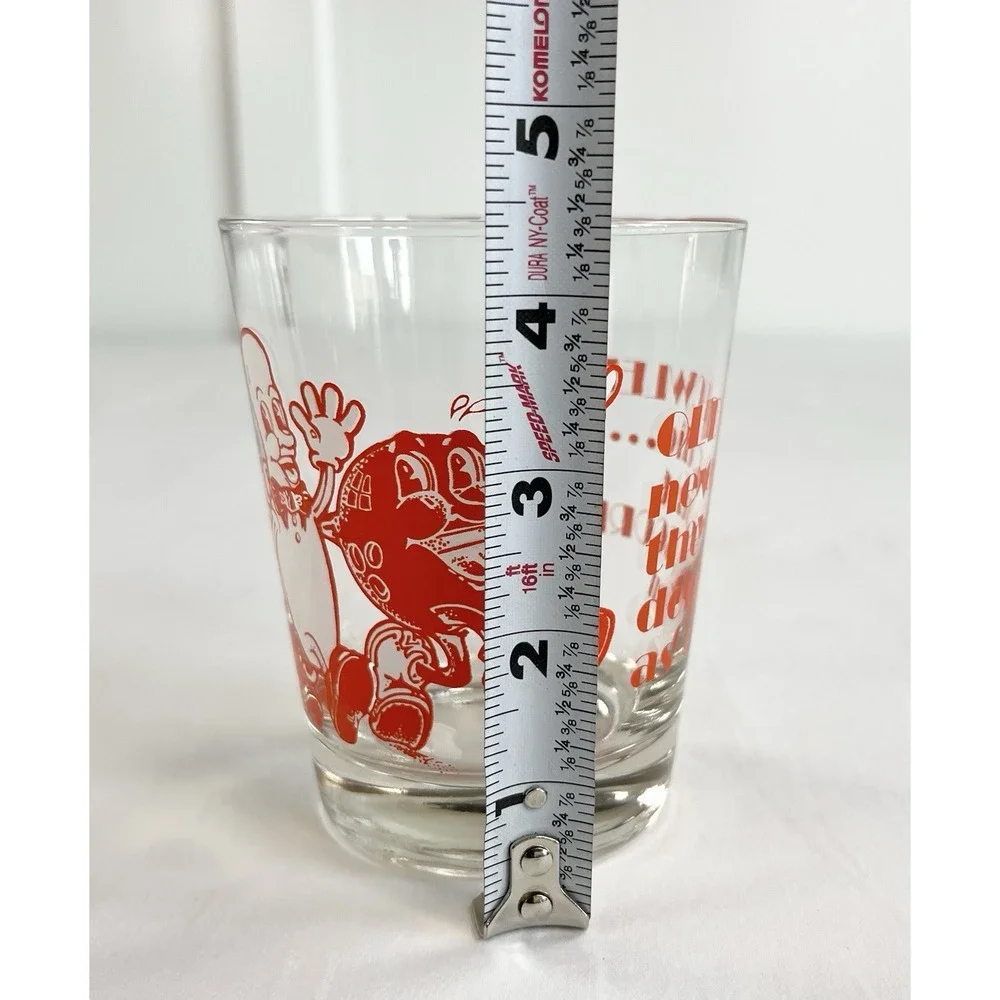 Vintage 1976 Old Bowlers Never Die Funny Cartoon Rocks Glass CM Paula Co Glass